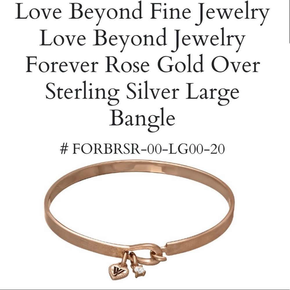 New Love Beyond With you for Love 14k rose gold over 925 silver bangle bracelet